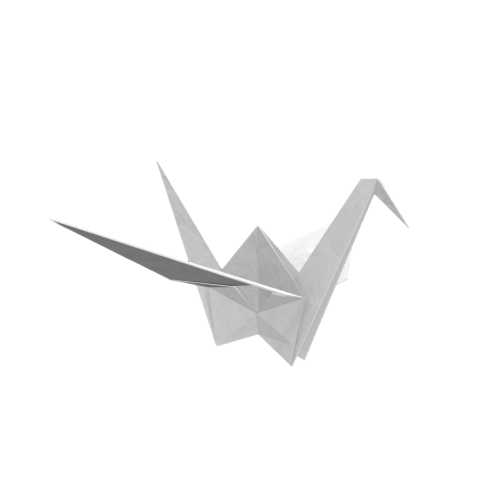 手工折纸千纸鹤3D模型 | 装饰,手工,折纸,祈愿,折叠,叠纸,许愿,礼物,3D模型,3D打印,3D素材,obj,glTF,fbx,dae,stl,3ds,glb,usdz,3dmax,blender模型,VisionPro,3D建模,3D扫描,3d打印模型