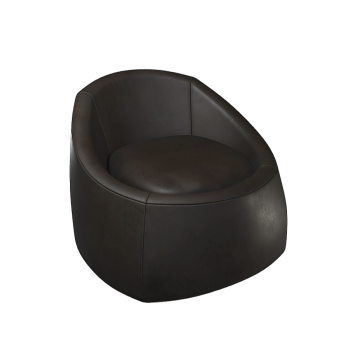 黑色现代单人皮沙发3D模型