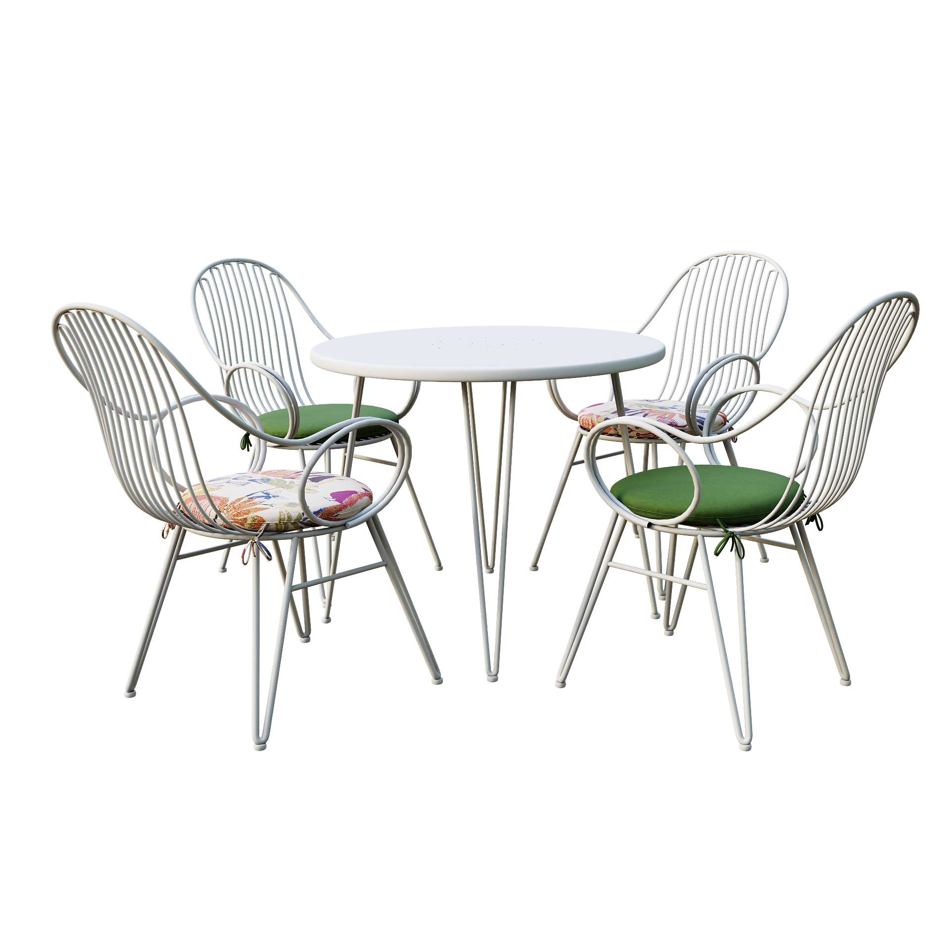 白色铁艺休闲阳台花园凉亭桌椅组合 | 圆桌,白色,桌椅组合,户外,休闲,田园风,铁艺,庭院桌椅,四人桌,餐厅桌椅,3D模型,3D打印,3D素材,obj,glTF,fbx,dae,stl,3ds,glb,usdz,3dmax,blender模型,VisionPro,3D建模,3D扫描,3d打印模型