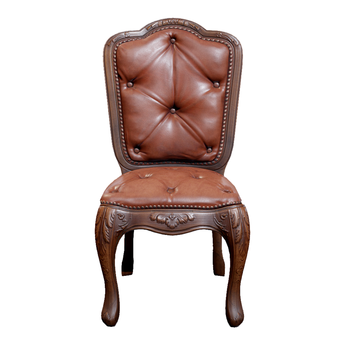  高档酒店餐椅皮软包餐椅实木椅子 | 餐椅,美式,实木餐椅,古典,高档,华丽,拉扣,皮软包,雕花椅,Ornate,3D模型,3D打印,3D素材,obj,glTF,fbx,dae,stl,3ds,glb,usdz,3dmax,blender模型,VisionPro,3D建模,3D扫描,3d打印模型
