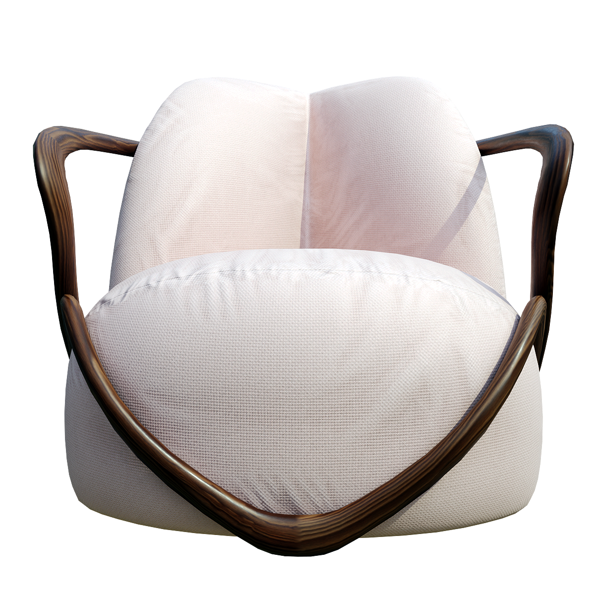 意式轻奢客厅抱抱休闲椅单人扶手椅沙发椅 | 沙发椅,靠背椅,胡桃木,轻奢,休闲椅,意式,软包,曲线,单人扶手椅,曲线设计,3D模型,3D打印,3D素材,obj,glTF,fbx,dae,stl,3ds,glb,usdz,3dmax,blender模型,VisionPro,3D建模,3D扫描,3d打印模型