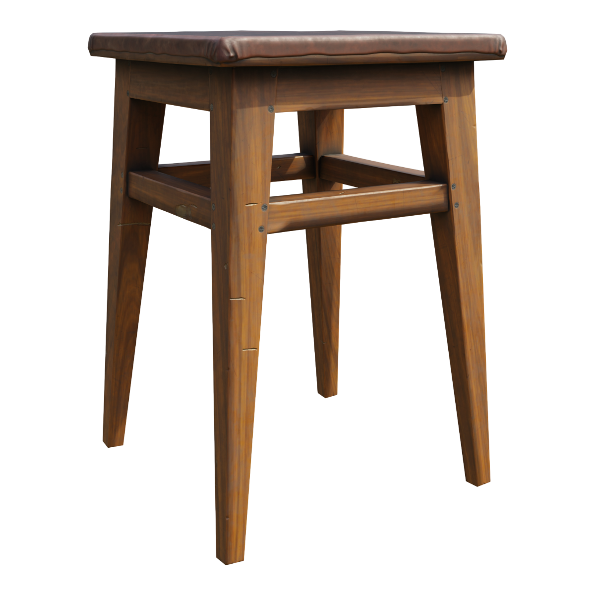 皮艺座面复古实木化妆凳方凳 | 复古,家用,板凳,矮凳,方凳,实木凳子,皮艺,化妆凳,皮艺凳子,实木板凳,3D模型,3D打印,3D素材,obj,glTF,fbx,dae,stl,3ds,glb,usdz,3dmax,blender模型,VisionPro,3D建模,3D扫描,3d打印模型