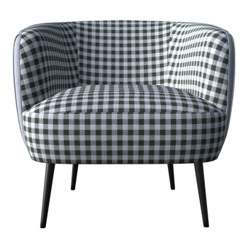 千鸟格单人沙发椅现代简约客厅卧室阳台懒人休闲沙发