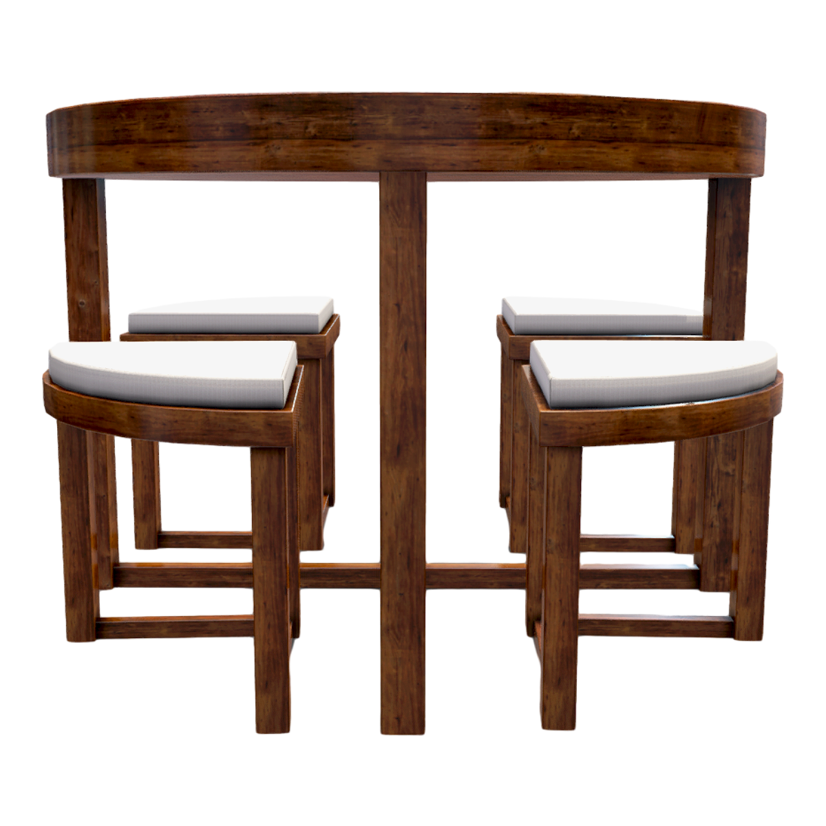 圆形拼装组合桌椅庭院休闲户外防腐木桌椅 | 小圆桌,桌椅组合,餐桌椅组合,庭院桌椅,休闲桌椅,圆餐桌,防腐木,软包坐垫,四人位,饭桌椅组合,3D模型,3D打印,3D素材,obj,glTF,fbx,dae,stl,3ds,glb,usdz,3dmax,blender模型,VisionPro,3D建模,3D扫描,3d打印模型