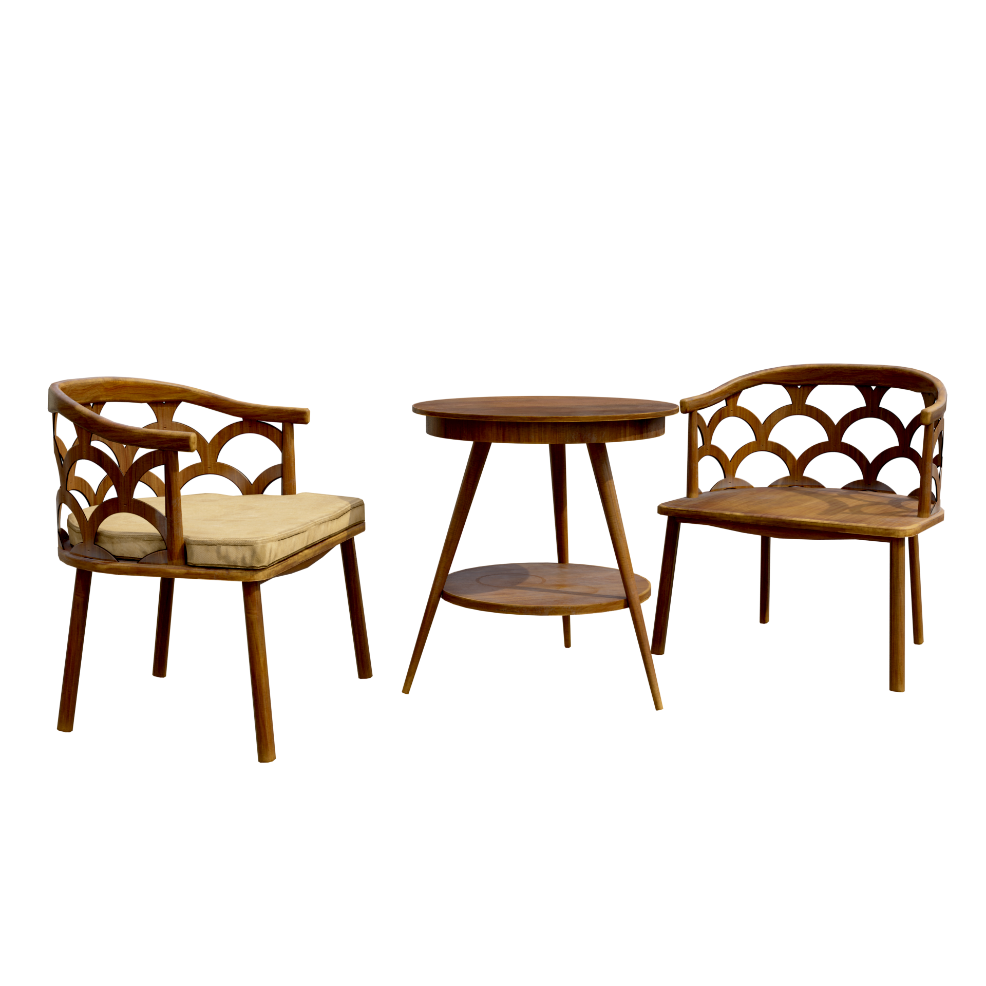 酒店围椅茶几三件套宾馆实木洽谈桌椅组合 | 实木,茶几,桌椅组合,扶手椅,家具组合,圆几,休闲家具,圈椅,茶室家具,三件套,3D模型,3D打印,3D素材,obj,glTF,fbx,dae,stl,3ds,glb,usdz,3dmax,blender模型,VisionPro,3D建模,3D扫描,3d打印模型