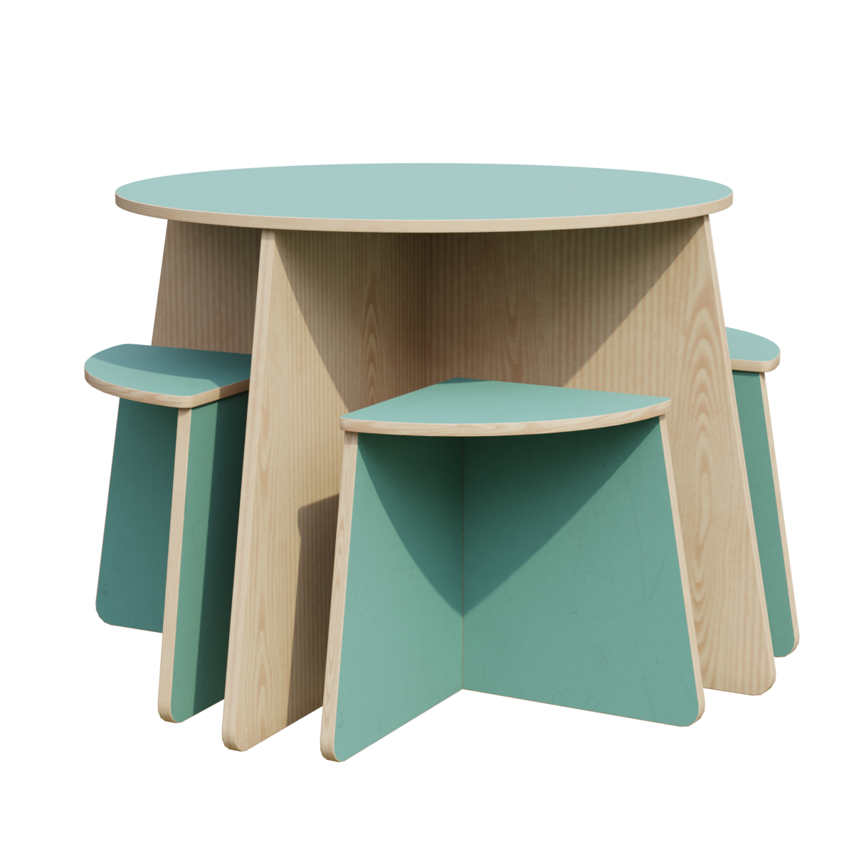 现代实木圆形桌椅组合绿色创意易收纳桌椅组合 | 圆桌,桌椅组合,餐桌椅组合,绿色,创意,圆形桌椅,实木圆桌,易收纳,实木桌椅组合,板式桌椅,3D模型,3D打印,3D素材,obj,glTF,fbx,dae,stl,3ds,glb,usdz,3dmax,blender模型,VisionPro,3D建模,3D扫描,3d打印模型