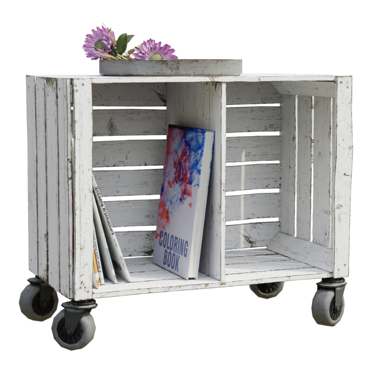 创意实木柜子白色板式可移动做旧储物柜展示柜 | 做旧,置物柜,储物柜,白色,创意,矮柜,展示柜,移动柜,可移动柜子,置物推车,3D模型,3D打印,3D素材,obj,glTF,fbx,dae,stl,3ds,glb,usdz,3dmax,blender模型,VisionPro,3D建模,3D扫描,3d打印模型