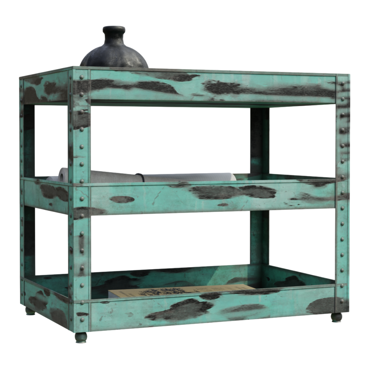 绿色漆艺工业风角钢置物架家用铁架子储物多层展示架 | LOFT,工业风,收纳架,储物架,绿色,铁架,摆件架,漆艺,角钢置物架,多层展示架,3D模型,3D打印,3D素材,obj,glTF,fbx,dae,stl,3ds,glb,usdz,3dmax,blender模型,VisionPro,3D建模,3D扫描,3d打印模型