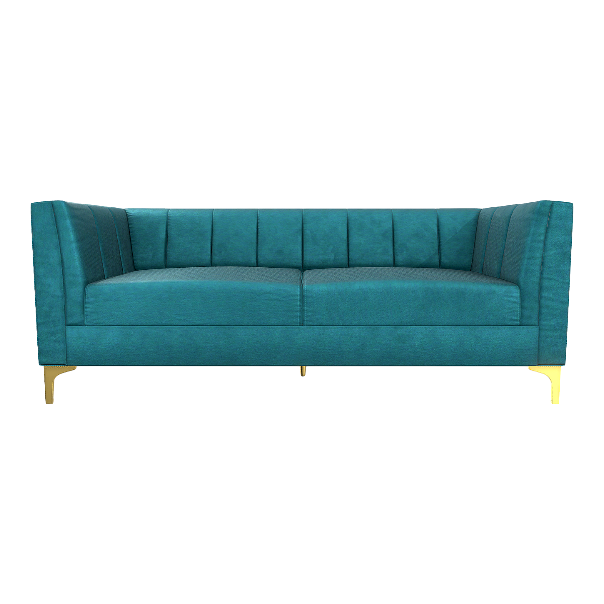 简约美式布艺不锈钢金属脚双三人沙发会所沙发 | 简约,美式,轻奢,双人沙发,布艺沙发,休闲沙发,软包沙发,会所沙发,蓝绿色,绸缎,3D模型,3D打印,3D素材,obj,glTF,fbx,dae,stl,3ds,glb,usdz,3dmax,blender模型,VisionPro,3D建模,3D扫描,3d打印模型