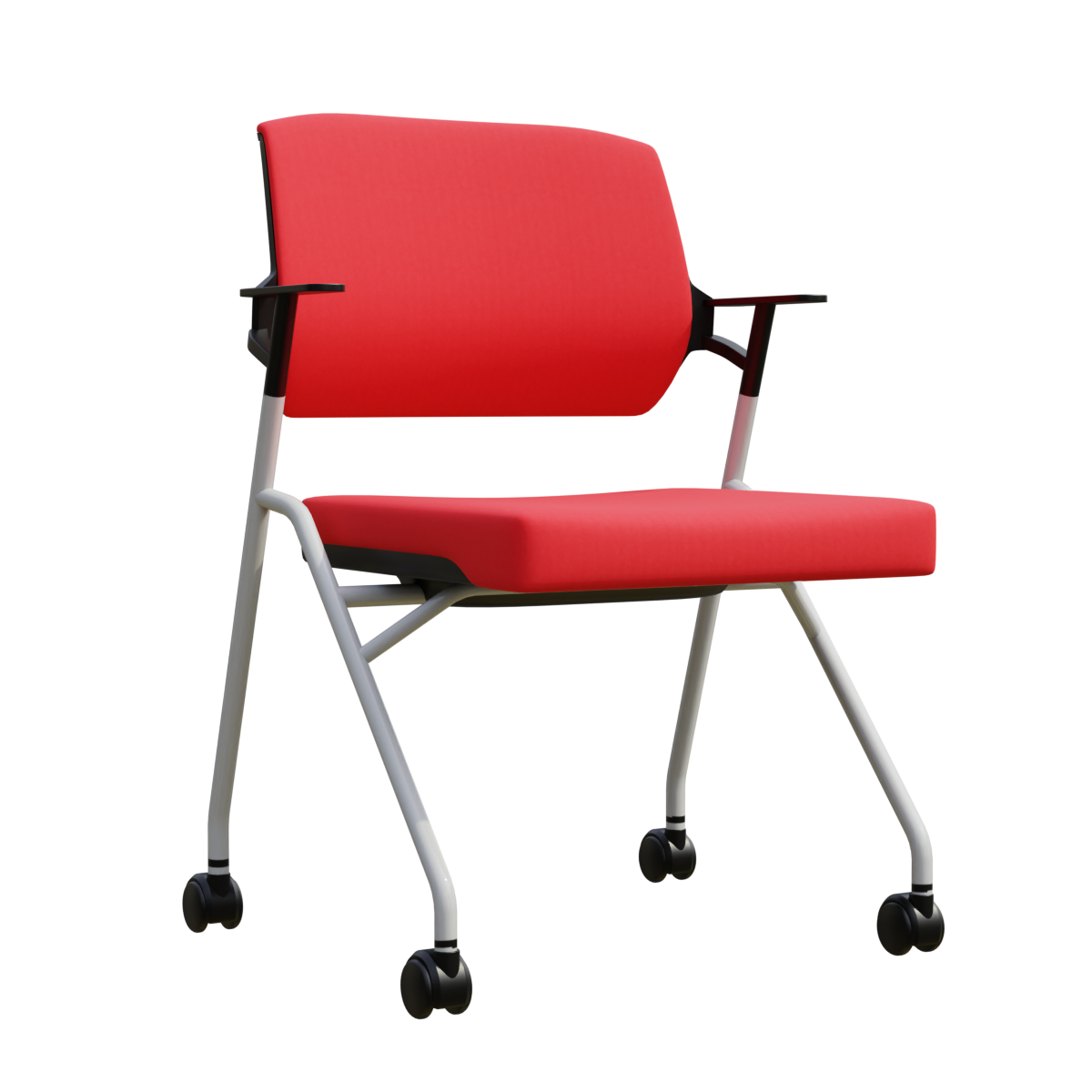 红色礼堂椅培训椅大型记者会议椅带轮子 | 靠背椅,轮椅,现代,办公椅,红色,员工椅,可移动,会议椅,培训椅,红色椅子,3D模型,3D打印,3D素材,obj,glTF,fbx,dae,stl,3ds,glb,usdz,3dmax,blender模型,VisionPro,3D建模,3D扫描,3d打印模型