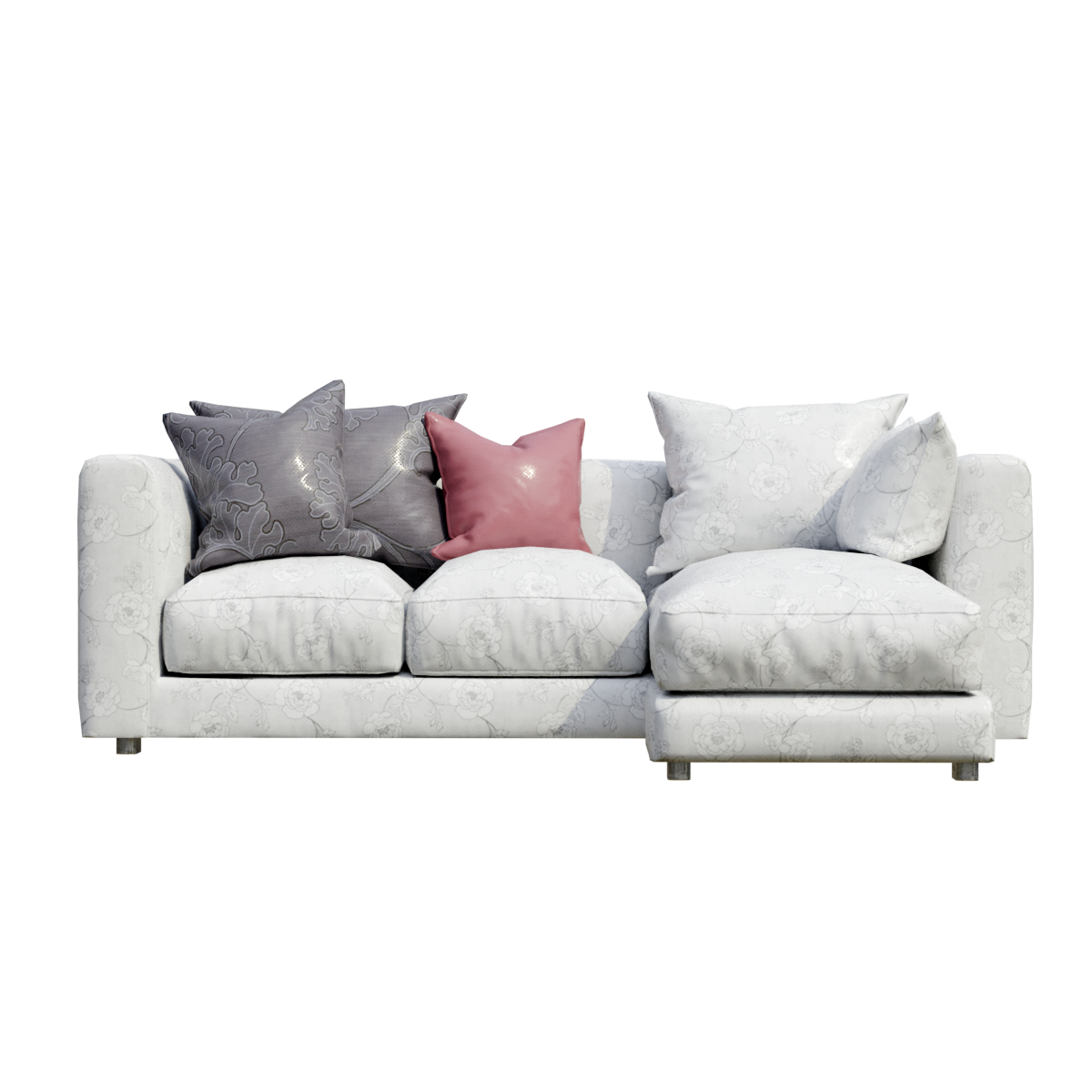 白色软包小户型直角花纹布艺沙发小型转角沙发 | 三人沙发,布艺沙发,小型沙发,转角沙发,软包沙发,小户型沙发,白色沙发,直角沙发,花布,迷你沙发,3D模型,3D打印,3D素材,obj,glTF,fbx,dae,stl,3ds,glb,usdz,3dmax,blender模型,VisionPro,3D建模,3D扫描,3d打印模型