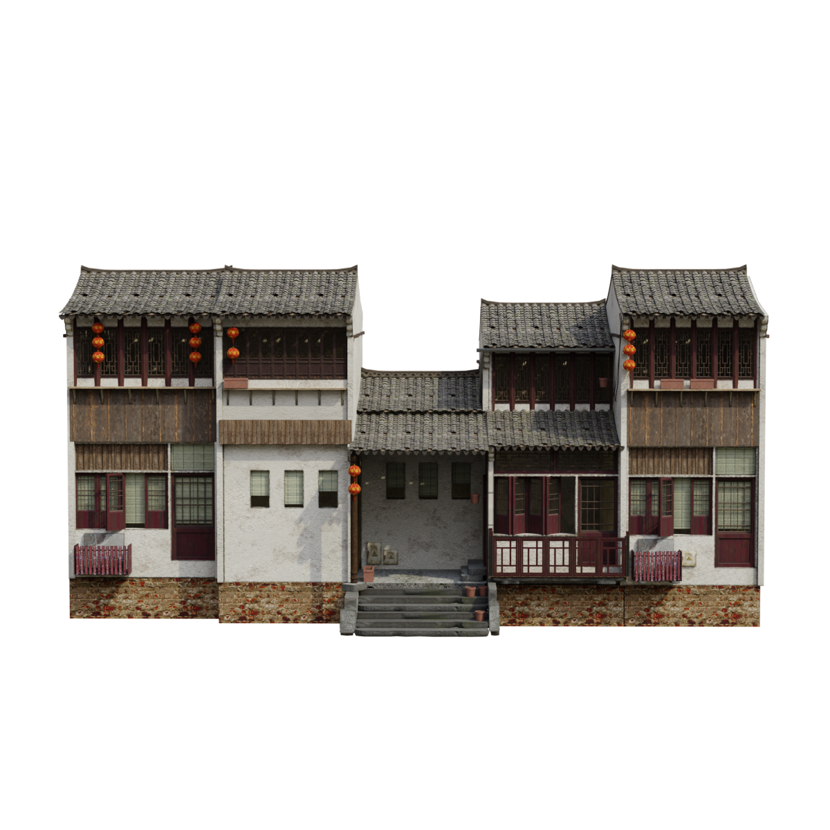 中式古镇建筑古代风格瓦房 | 民宿,建筑,瓦房,古代,古建筑,中式建筑,古镇,古镇建筑,客栈,古代客栈,3D模型,3D打印,3D素材,obj,glTF,fbx,dae,stl,3ds,glb,usdz,3dmax,blender模型,VisionPro,3D建模,3D扫描,3d打印模型