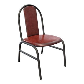 简约皮质靠背椅3D模型