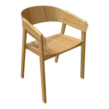 现代实木靠背椅3D模型