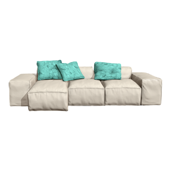 意式极简豆腐块转角沙发3D模型