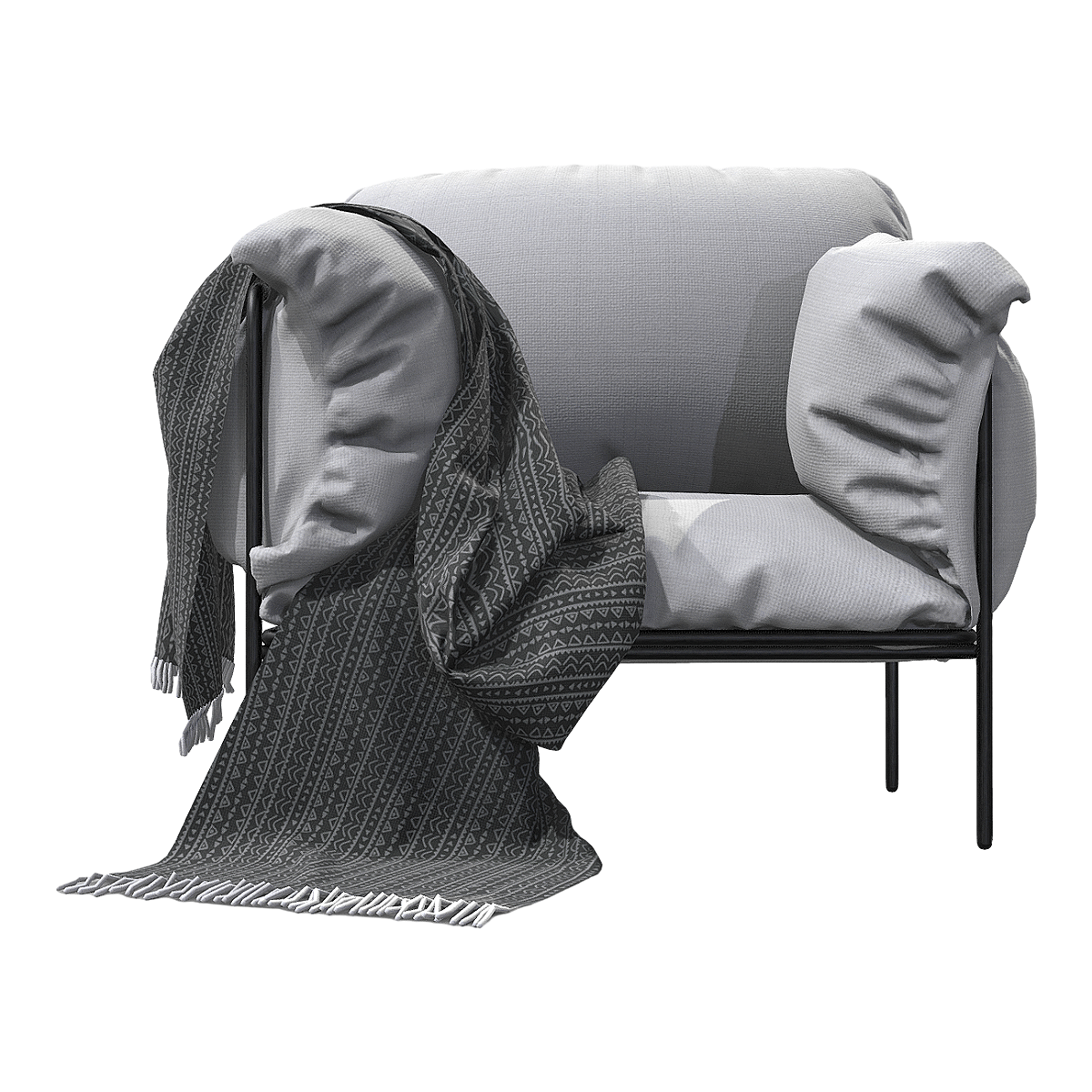 现代北欧极简灰色懒人单人沙发 | 单人沙发,宜家,现代,北欧,扶手椅,卧室,客厅,懒人沙发,极简,3D模型,3D打印,3D素材,obj,glTF,fbx,dae,stl,3ds,glb,usdz,3dmax,blender模型,VisionPro,3D建模,3D扫描,3d打印模型