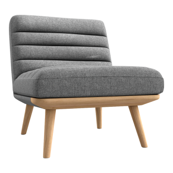 现代北欧灰色布艺单人靠背椅
