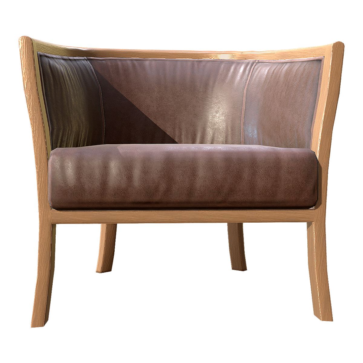 新中式简约咖色皮质软包单人沙发椅 | 简约,新中式,靠背椅,餐椅,单人沙发椅,皮质,餐厅,咖啡厅,真皮沙发椅,3D模型,3D打印,3D素材,obj,glTF,fbx,dae,stl,3ds,glb,usdz,3dmax,blender模型,VisionPro,3D建模,3D扫描,3d打印模型