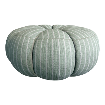 简约薄荷绿条纹布艺南瓜型坐垫
