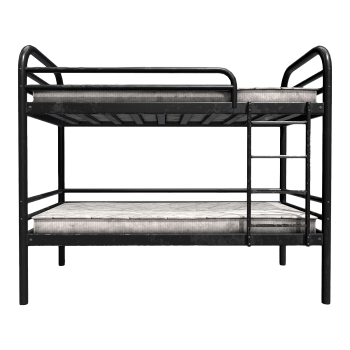 做旧极简铁艺黑漆上下铺宿舍床