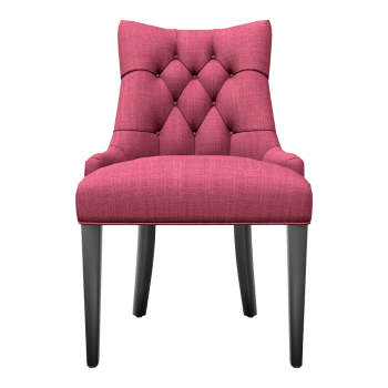 现代北欧玫红色布艺软包靠背椅