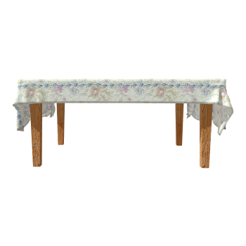 复古田园风带小清新印花的实木餐桌