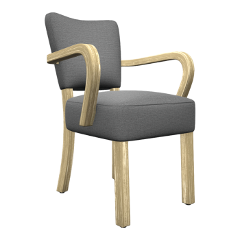 简约北欧侘寂风灰色布艺软包靠背椅实木沙发椅