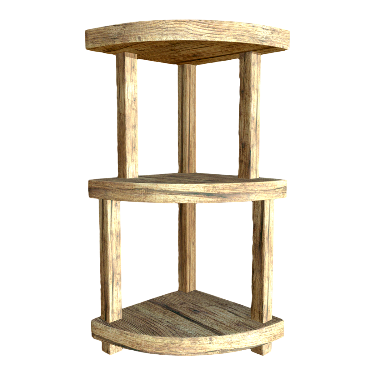 简约实木三层扇形置物架墙角架 | 实木架,简约,置物架,收纳架,花盆架,边角架,墙角架,桌面角架,转角木架,扇形置物架,3D模型,3D打印,3D素材,obj,glTF,fbx,dae,stl,3ds,glb,usdz,3dmax,blender模型,VisionPro,3D建模,3D扫描,3d打印模型