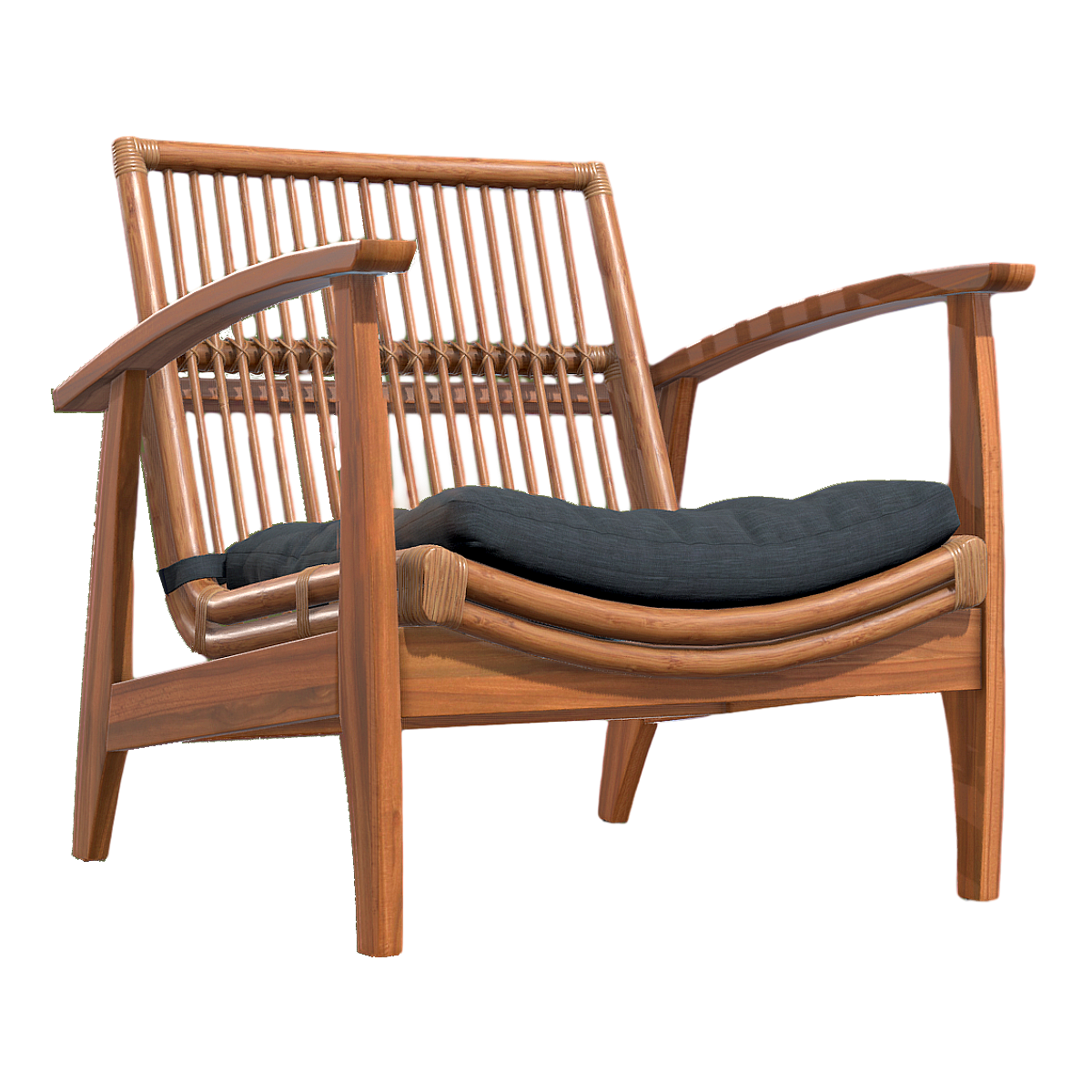 简约日式风深灰色布艺软包实木藤编靠背椅 | 实木椅,简约,餐椅,休闲椅,扶手椅,阳台椅,藤编椅,庭院椅,日式家具,实木靠背椅,3D模型,3D打印,3D素材,obj,glTF,fbx,dae,stl,3ds,glb,usdz,3dmax,blender模型,VisionPro,3D建模,3D扫描,3d打印模型