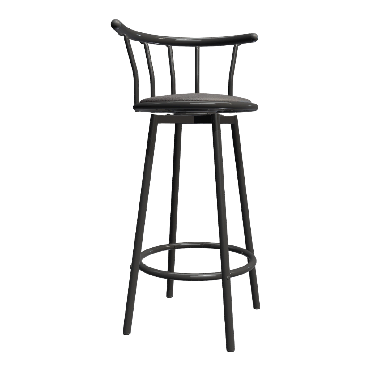 现代简约黑色皮革软包靠背椅吧台椅铁艺高脚凳 | 简约,吧台椅,酒吧椅,高脚椅,咖啡厅椅,吧台凳,前台椅,铁艺椅,铁艺吧台椅,皮革软包吧台椅,3D模型,3D打印,3D素材,obj,glTF,fbx,dae,stl,3ds,glb,usdz,3dmax,blender模型,VisionPro,3D建模,3D扫描,3d打印模型