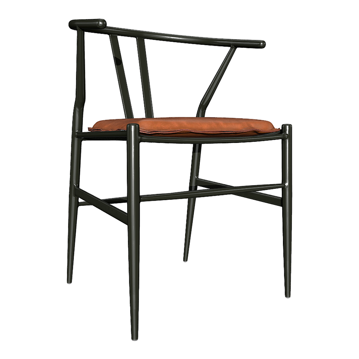 现代简约工业风棕色皮革软包坐垫铁艺靠背椅休闲餐椅 | 工业风,简约,现代,休闲椅,侘寂风,咖啡厅椅,铁艺餐椅,泡茶椅,铁艺靠背椅,皮革软包桌垫餐椅,3D模型,3D打印,3D素材,obj,glTF,fbx,dae,stl,3ds,glb,usdz,3dmax,blender模型,VisionPro,3D建模,3D扫描,3d打印模型