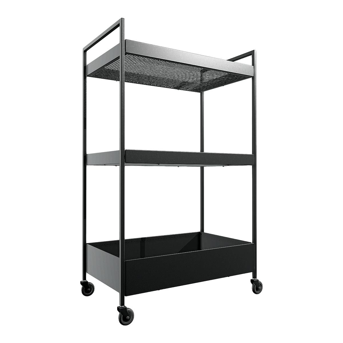 IKEA宜家NISSAFORS耐斯弗思黑色铁艺三层推车置物架 | 宜家,置物架,收纳架,IKEA,铁艺置物架,推车置物架,浴室置物推车,宜家耐斯弗思,宜家NISSAFORS,铁艺收纳推车,3D模型,3D打印,3D素材,obj,glTF,fbx,dae,stl,3ds,glb,usdz,3dmax,blender模型,VisionPro,3D建模,3D扫描,3d打印模型