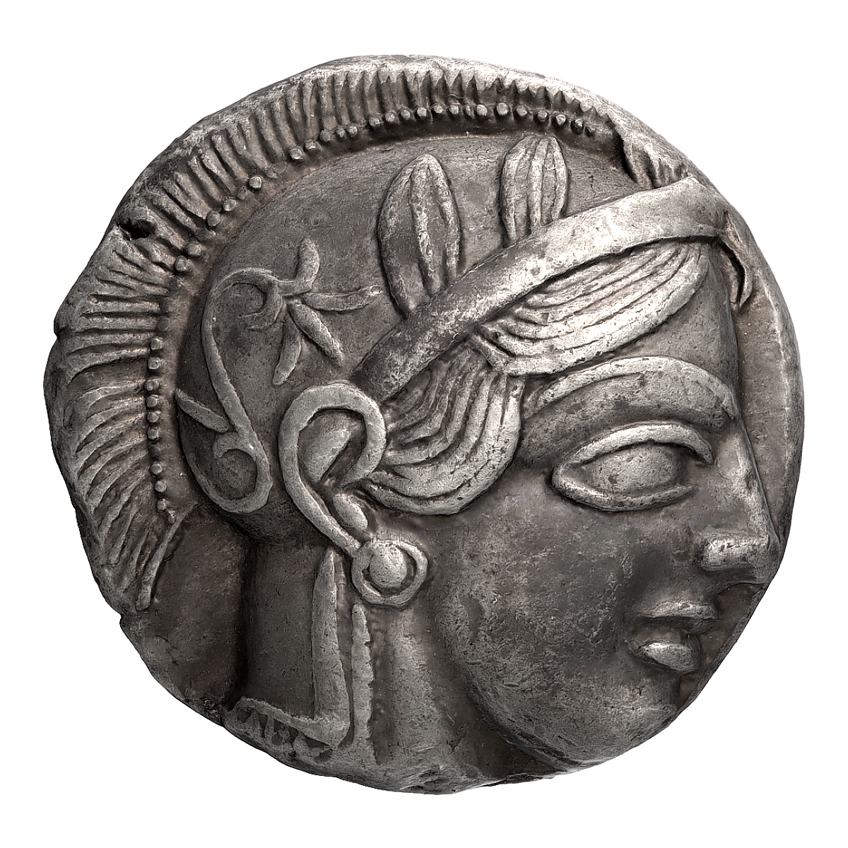 雅典特拉德拉克姆银币，公元前450-430年制 | 文玩,硬币,银币,特拉德拉克姆银币,雅典古币,古币3D扫描,古币收藏,雅典银币,雅典文物,雅典特拉德拉克姆银币3D扫描,3D模型,3D打印,3D素材,obj,glTF,fbx,dae,stl,3ds,glb,usdz,3dmax,blender模型,VisionPro,3D建模,3D扫描,3d打印模型