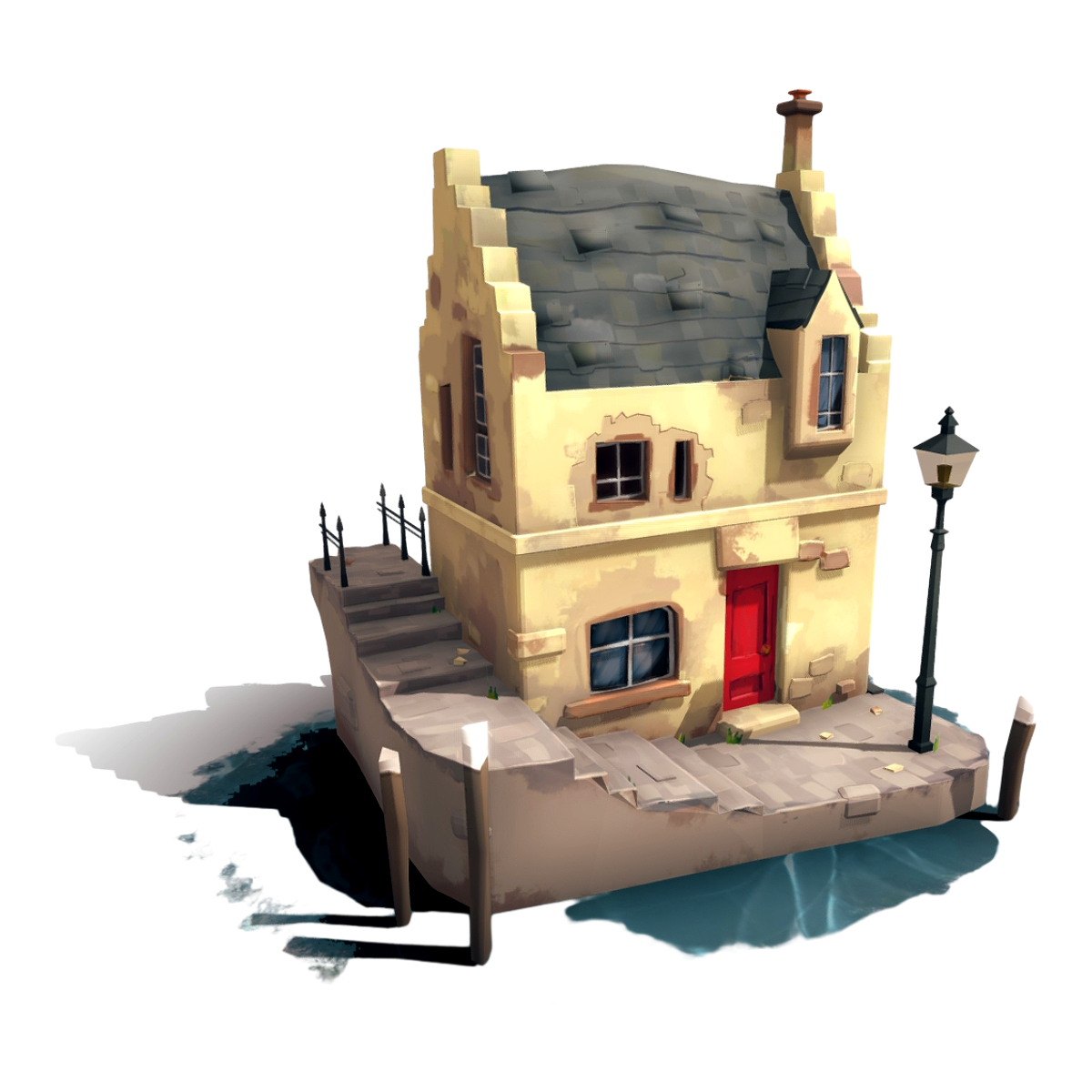 一座荷兰的房子 | 3D场景,建筑,房屋,房子3D模型,卡通风,荷兰,荷兰建筑,河边的房屋,荷兰房子,3D模型,3D打印,3D素材,obj,glTF,fbx,dae,stl,3ds,glb,usdz,3dmax,blender模型,VisionPro,3D建模,3D扫描,3d打印模型