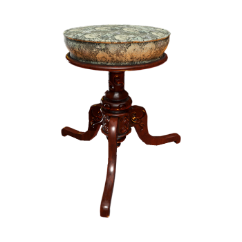 美式复古红实木坐垫椅