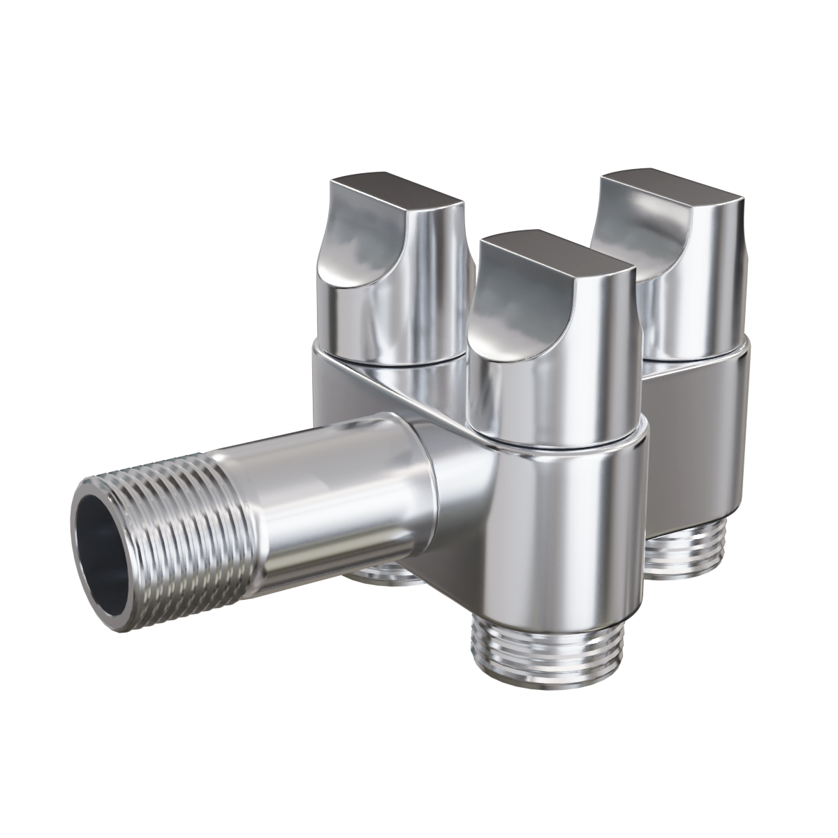 五金卫浴角阀三角阀门水龙头开关一进三出 | 阀门,不锈钢,水龙头,304,水龙头开关,角阀,三角阀,卫浴配件,水阀,防爆角阀,3D模型,3D打印,3D素材,obj,glTF,fbx,dae,stl,3ds,glb,usdz,3dmax,blender模型,VisionPro,3D建模,3D扫描,3d打印模型