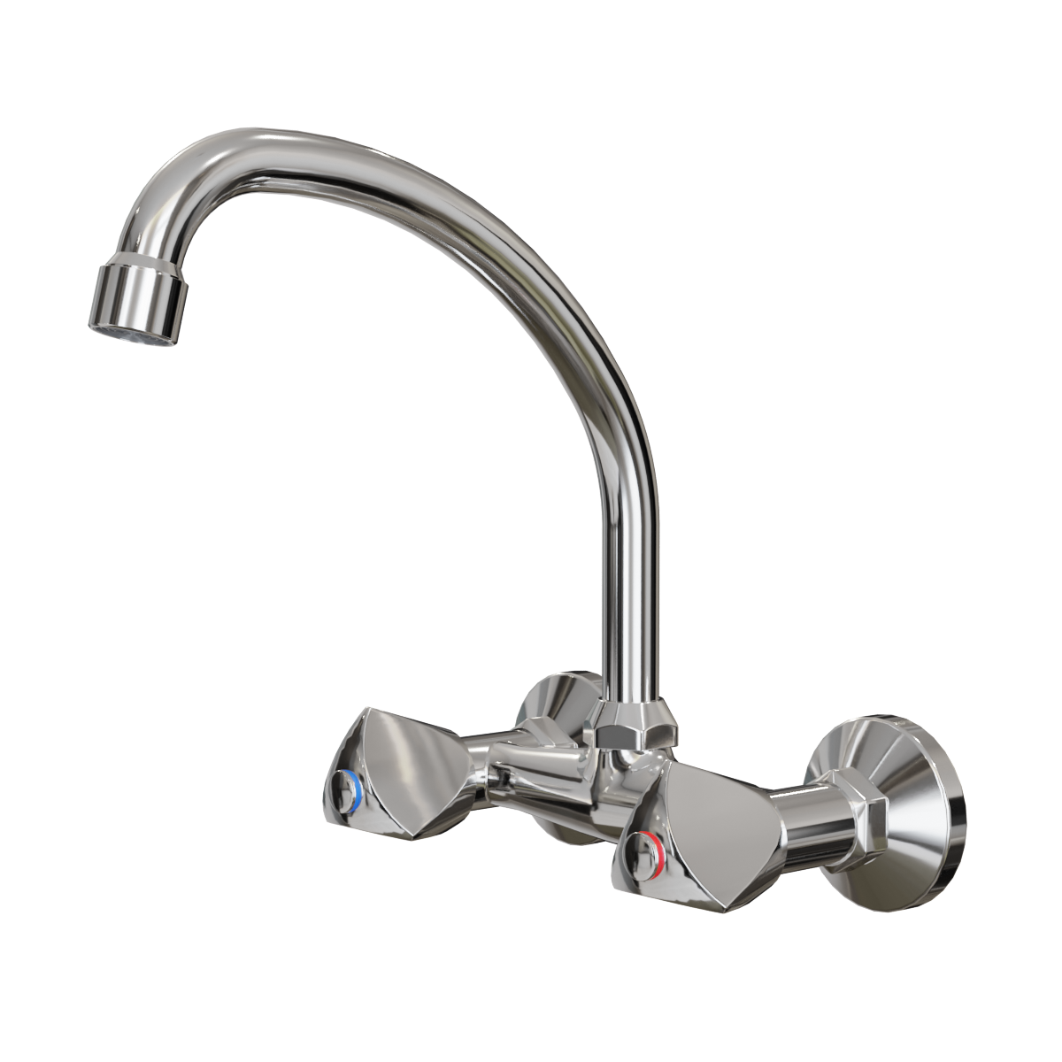 镀铬主体入墙式水龙菜盆冷热双把双孔水龙头 | 冷热水龙头,水阀,龙头,镀铬,双把入墙式水龙头,菜盆冷热双把水龙头,双孔水龙头,主体入墙式水龙头,冷热混水阀,墙式水龙头,3D模型,3D打印,3D素材,obj,glTF,fbx,dae,stl,3ds,glb,usdz,3dmax,blender模型,VisionPro,3D建模,3D扫描,3d打印模型