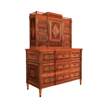 十八世纪德式胡桃木落地柜