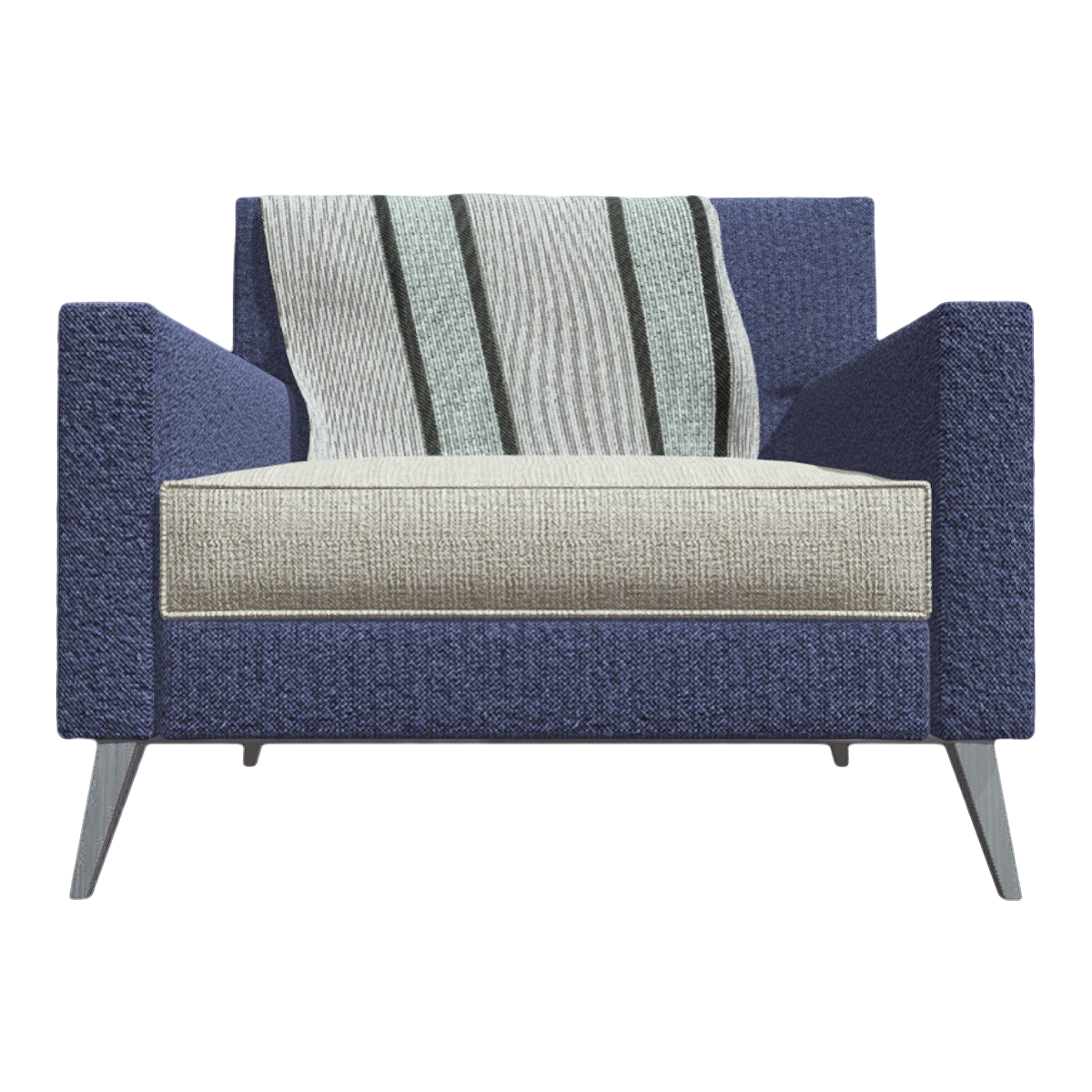 欧式蓝白拼色单人沙发 | 沙发,家具,单人沙发,欧式家具,沙发3D模型,室内家具,布艺沙发,蓝白拼色,3D模型,3D打印,3D素材,obj,glTF,fbx,dae,stl,3ds,glb,usdz,3dmax,blender模型,VisionPro,3D建模,3D扫描,3d打印模型