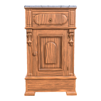 复古维多利亚式橡木床头抽屉柜