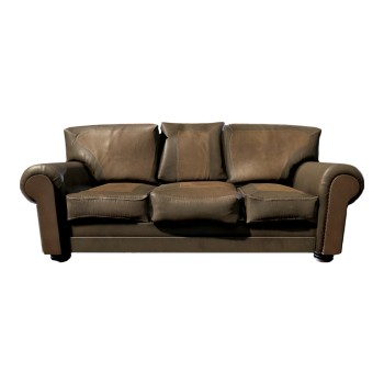 70年代英伦式陈旧真皮三人座沙发