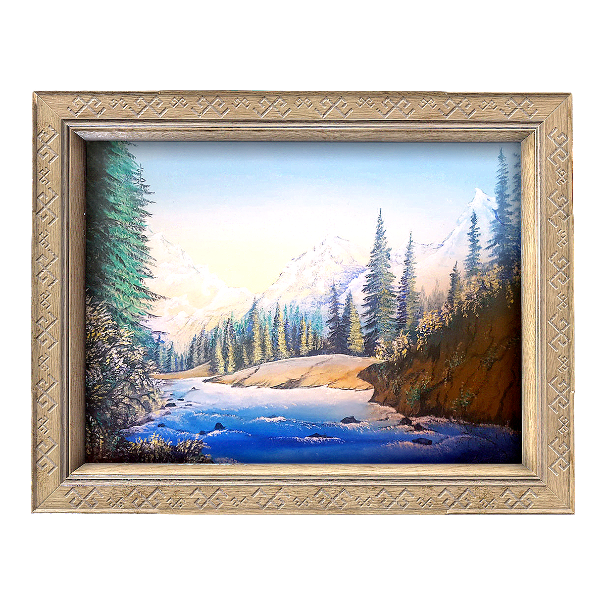 北欧式复古风白桦木画框装裱油画 山间河流 | 挂画,油画,复古风,室内装饰,北欧式,挂画3D模型,装裱画,壁饰,河流油画,白桦木画框,3D模型,3D打印,3D素材,obj,glTF,fbx,dae,stl,3ds,glb,usdz,3dmax,blender模型,VisionPro,3D建模,3D扫描,3d打印模型