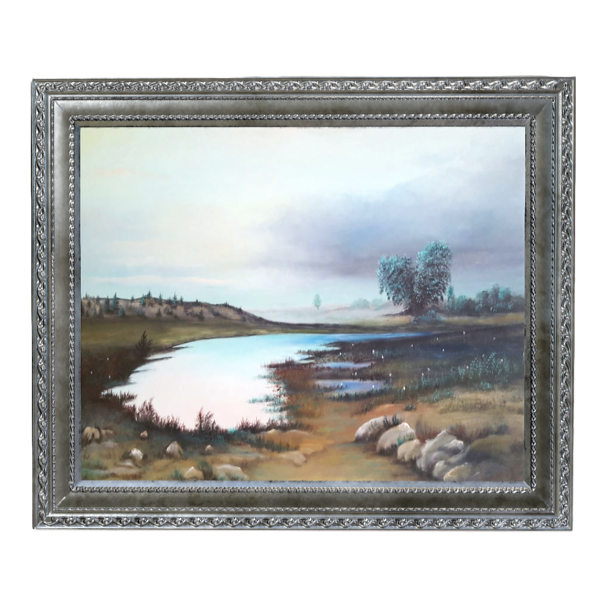 意式复古风华丽银饰画框装裱油画 平原水岸 | 油画,复古风,室内装饰,意式,挂画3D模型,装裱画,意式油画,华丽壁饰,银饰画框,水岸油画,3D模型,3D打印,3D素材,obj,glTF,fbx,dae,stl,3ds,glb,usdz,3dmax,blender模型,VisionPro,3D建模,3D扫描,3d打印模型