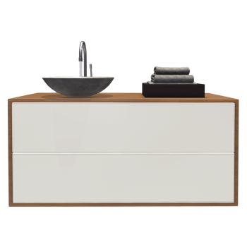 北欧式现代风胡桃木水槽抽屉柜