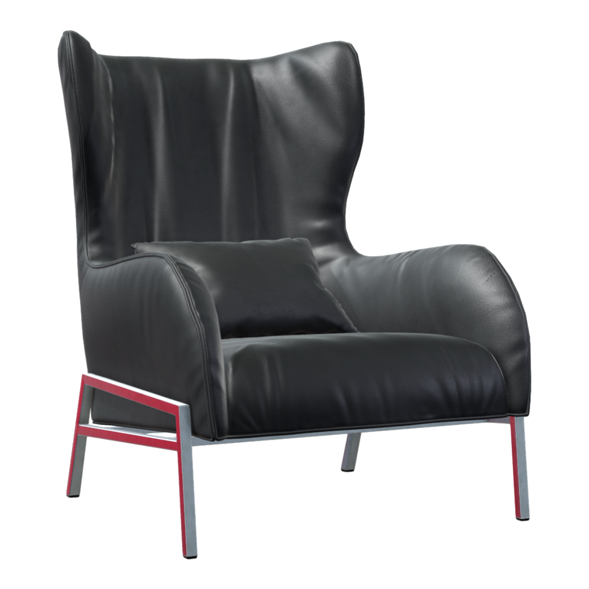 美式经典风黑色真皮金属框架沙发椅 | 沙发椅,椅子,靠背椅,美式,扶手椅,椅子3D模型,经典风,金属框架,皮革制品,黑色皮革,3D模型,3D打印,3D素材,obj,glTF,fbx,dae,stl,3ds,glb,usdz,3dmax,blender模型,VisionPro,3D建模,3D扫描,3d打印模型