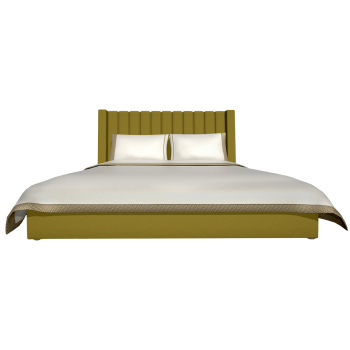 北欧式现代风棉绒布艺双人床