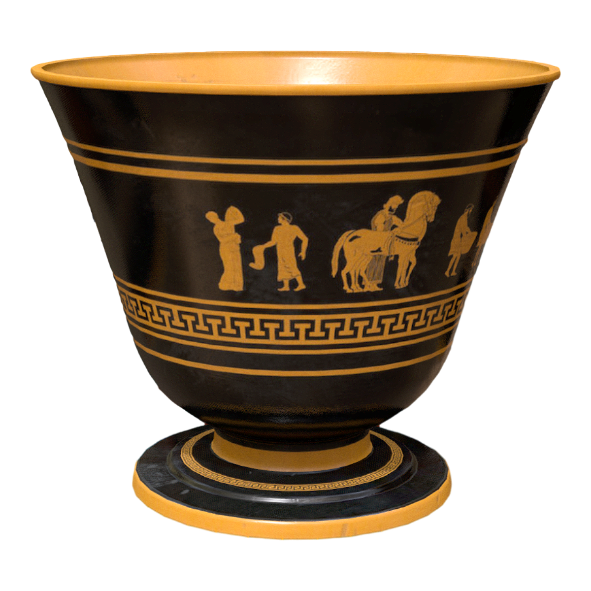 希腊式现代手工艺传统神话纹黑橙黄色酒杯 | 现代风,瓷器3D模型,手工艺品,陶瓷制品,希腊式,希腊神话,希腊传统,黑橙色瓷器,陶瓷酒杯,酒杯,3D模型,3D打印,3D素材,obj,glTF,fbx,dae,stl,3ds,glb,usdz,3dmax,blender模型,VisionPro,3D建模,3D扫描,3d打印模型