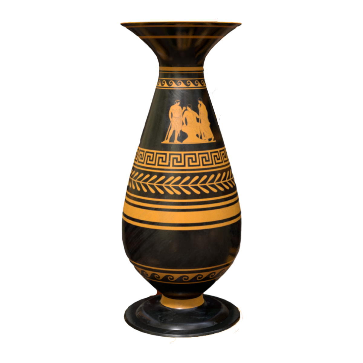 希腊式现代手工艺传统神话纹黑橙黄色插花瓶 | 现代风,插花瓶,瓷器3D模型,手工艺品,陶瓷制品,陶瓷插花瓶,希腊式,希腊神话,希腊传统,黑橙色瓷器,3D模型,3D打印,3D素材,obj,glTF,fbx,dae,stl,3ds,glb,usdz,3dmax,blender模型,VisionPro,3D建模,3D扫描,3d打印模型