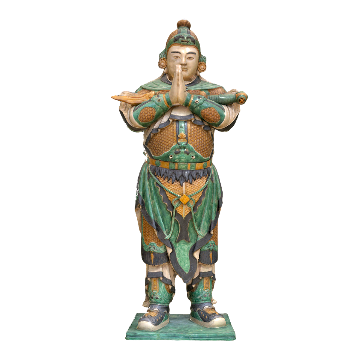 明朝时期彩色釉面雕像《彩绘韦驮》 | 雕像3D模型,陶瓷制品,博物馆藏品,佛教神仙,苏格兰国家博物馆,明朝时期雕像,彩绘韦驮,明朝雕像,明朝文物,陶瓷雕塑,3D模型,3D打印,3D素材,obj,glTF,fbx,dae,stl,3ds,glb,usdz,3dmax,blender模型,VisionPro,3D建模,3D扫描,3d打印模型