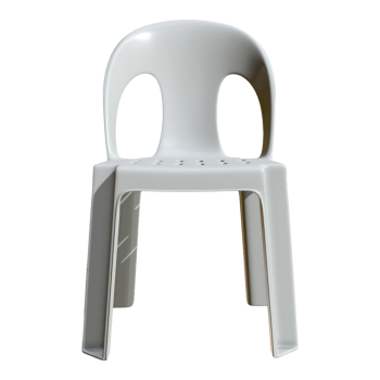 现代白色休闲塑料靠背椅